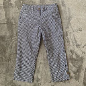 Talbots The Perfect Skimmer Cropped Capris Women's Size 4 Navy Gingham